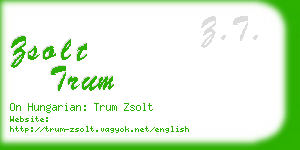 zsolt trum business card
